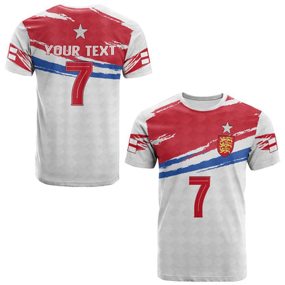 Custom England Football T-Shirt Come On England Custom Text And Number Graphic Tee