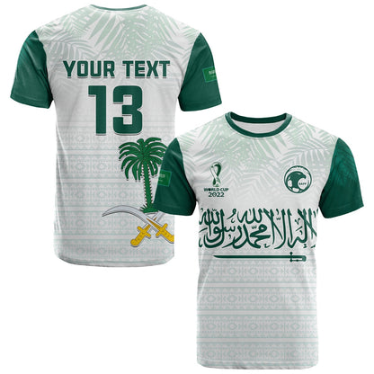 Custom Saudi Arabia Football T-Shirt KSA Proud Arabia Pattern White Special Graphic Tee