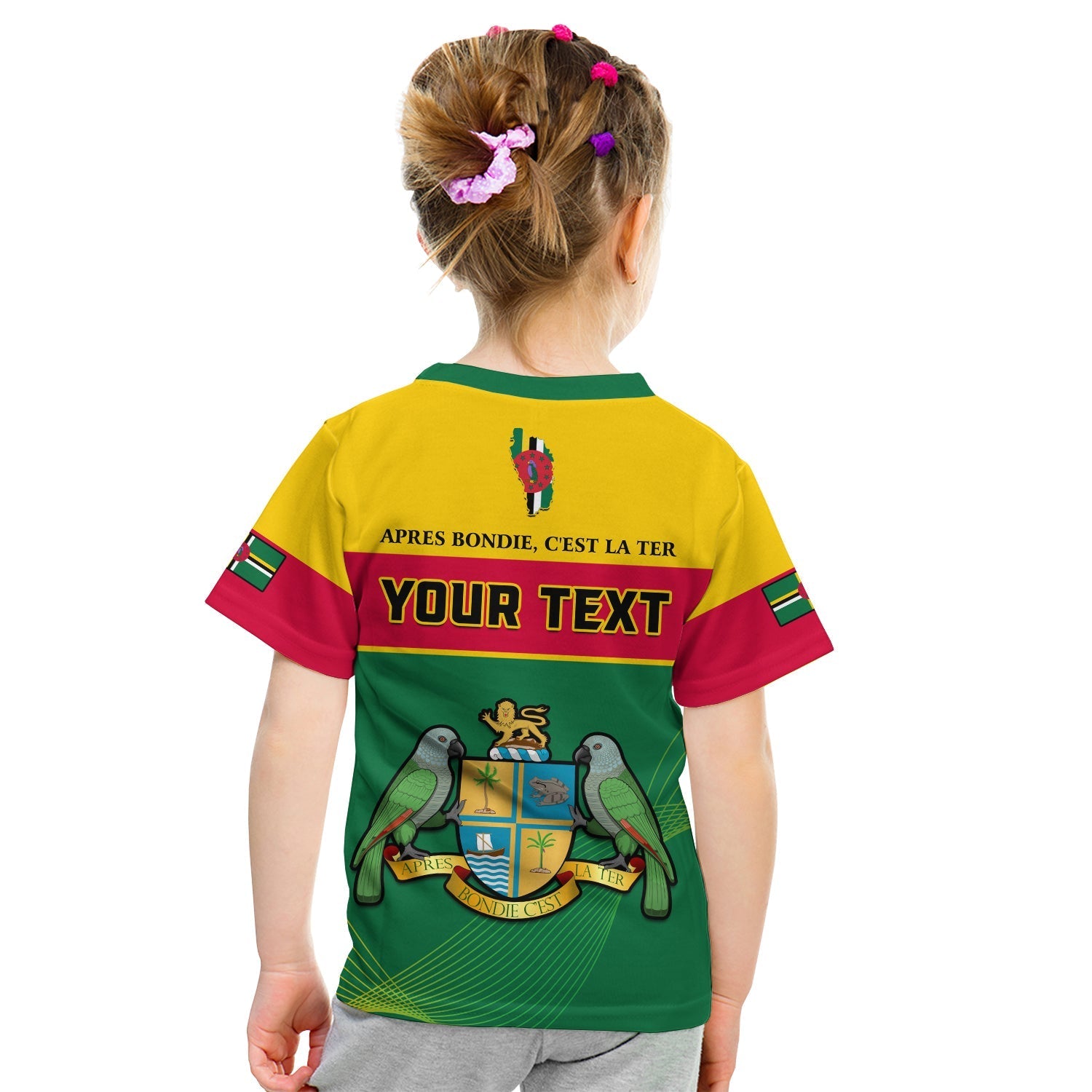 Custom Dominica T-Shirt Dominican Coat Of Arms With Map Graphic Tee
