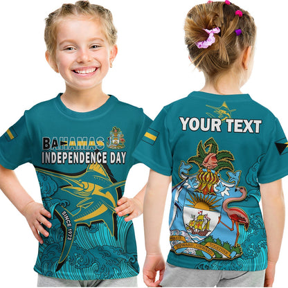 Custom Independence Day Bahamas T-Shirt Blue Marlin Since 1973 Style Graphic Tee