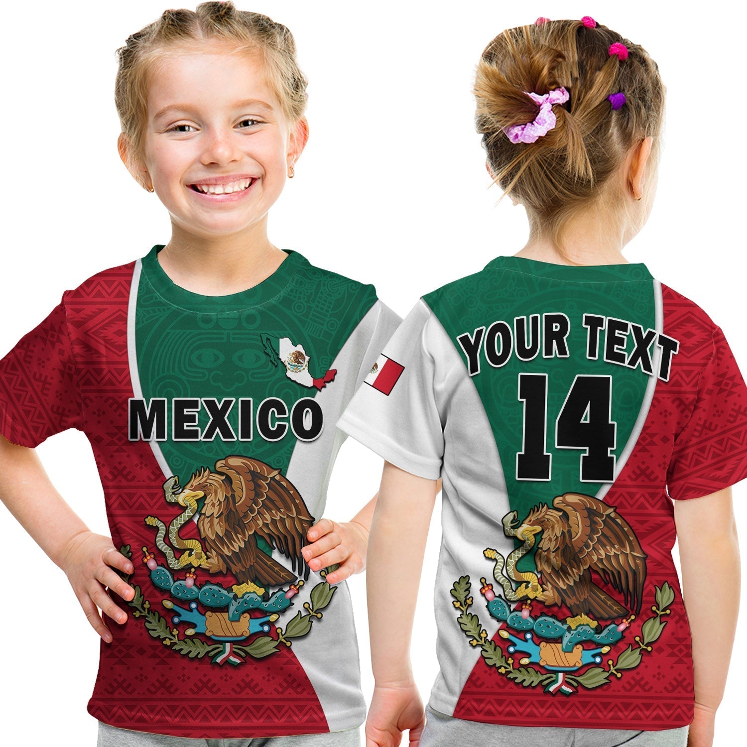 Custom Mexico T-Shirt Mexican Aztec Pattern Graphic Tee