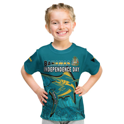 Independence Day Bahamas T-Shirt Blue Marlin Since 1973 Style Graphic Tee