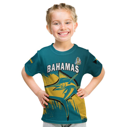 Bahamas T-Shirt Blue Marlin With Bahamian Coat Of Arms Graphic Tee