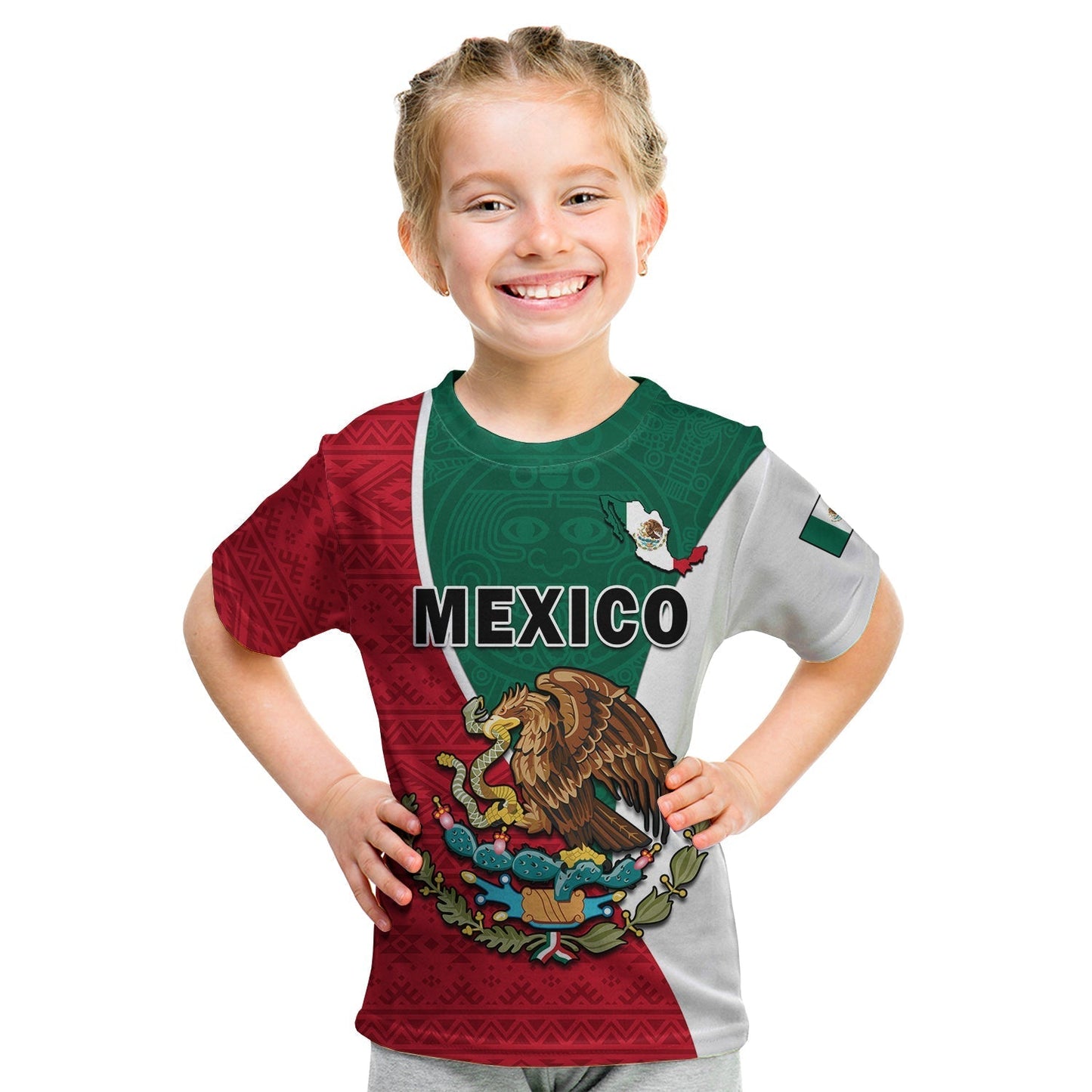 Custom Mexico T-Shirt Mexican Aztec Pattern Graphic Tee