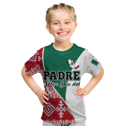 Custom Happy Mexico Fathers Day T-Shirt Mexican Aztec Pattern Graphic Tee