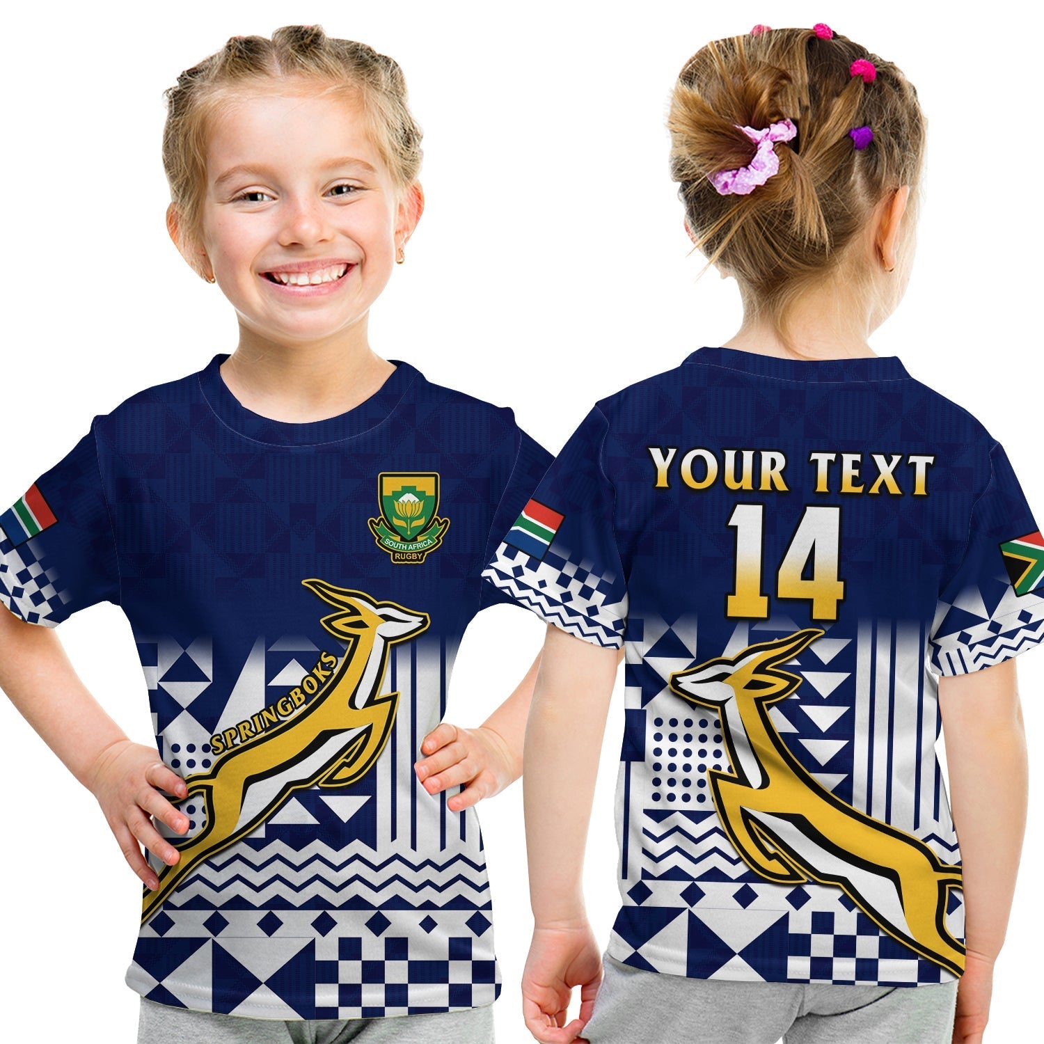 Custom South Africa Rugby T-Shirt Outgoing Tour Go Springboks Graphic Tee