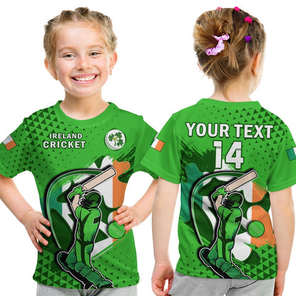 Custom Ireland Cricket T-Shirt Irish Flag Shamrock Sporty Style Graphic Tee