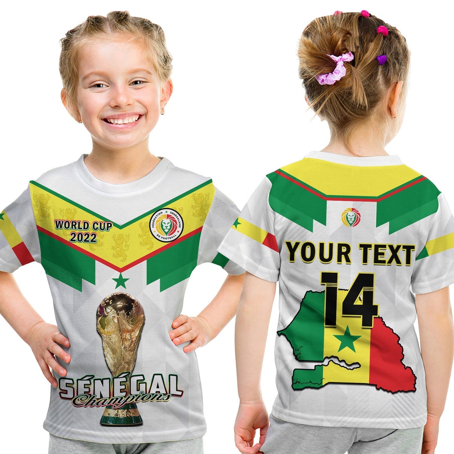 Custom Senegal Football T-Shirt Champions WC 2022 Graphic Tee