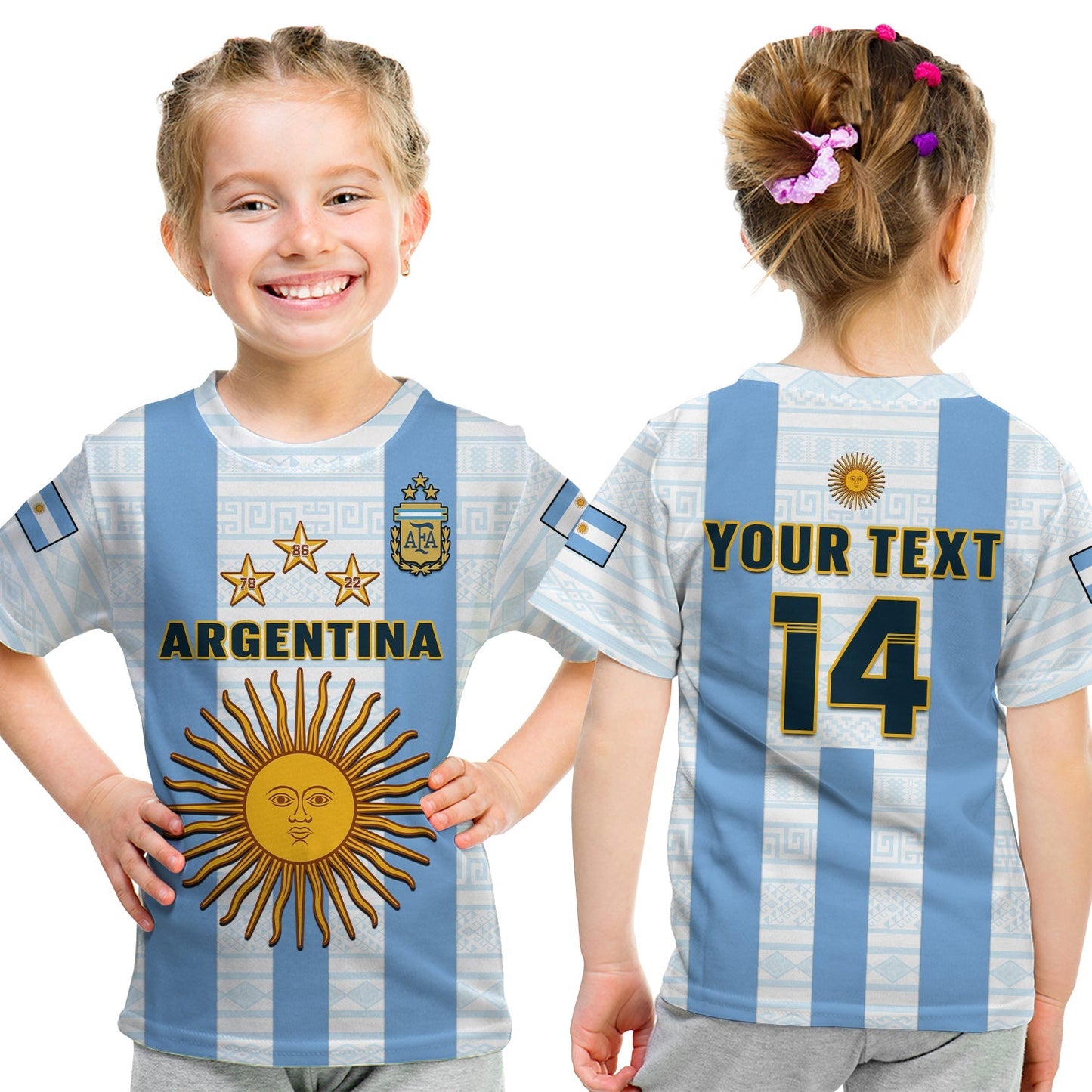 Custom Argentina Football T-Shirt World Cup La Albiceleste 3rd Champions Proud Graphic Tee