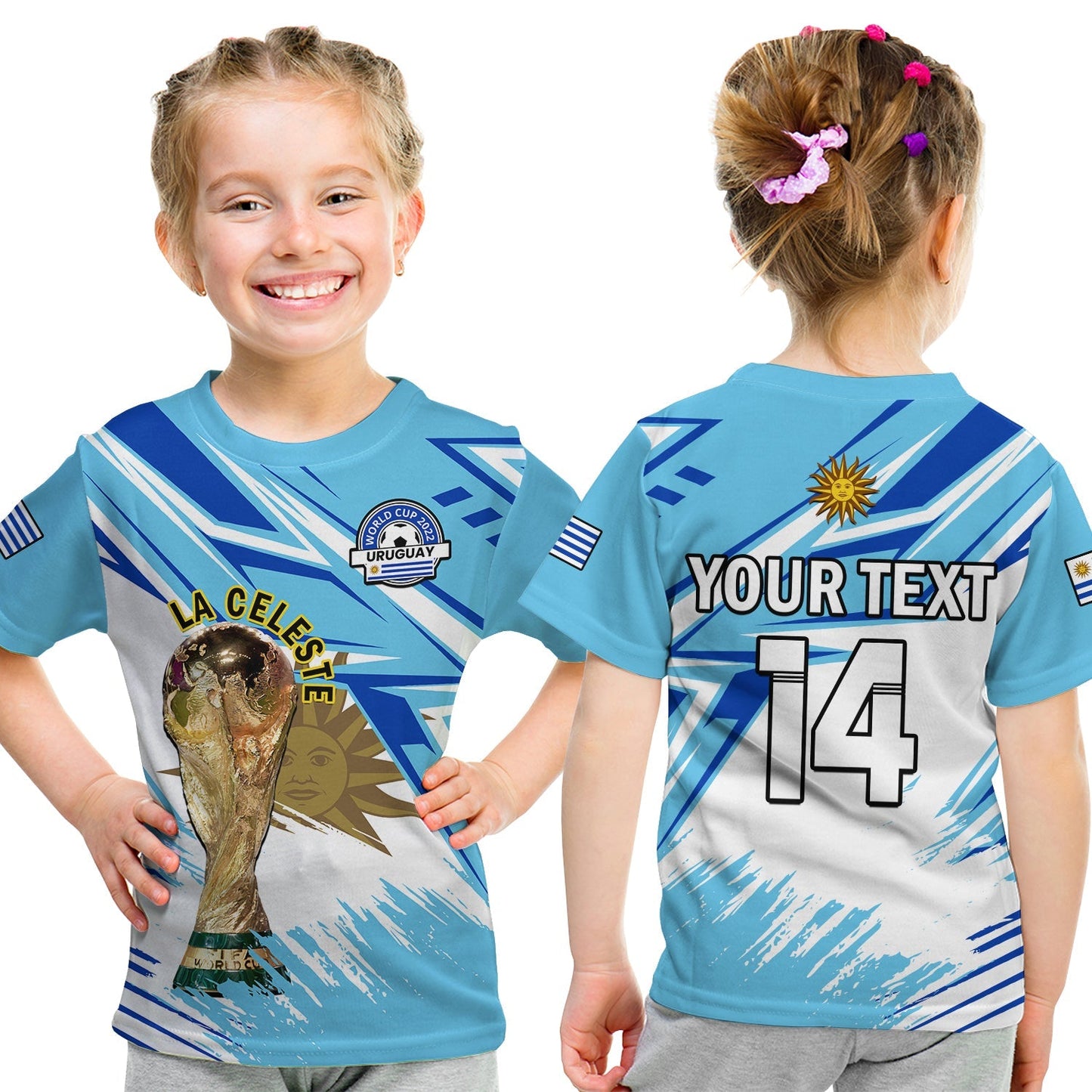 Custom Uruguay Football T-Shirt La Celeste WC 2022 Sporty Style Graphic Tee