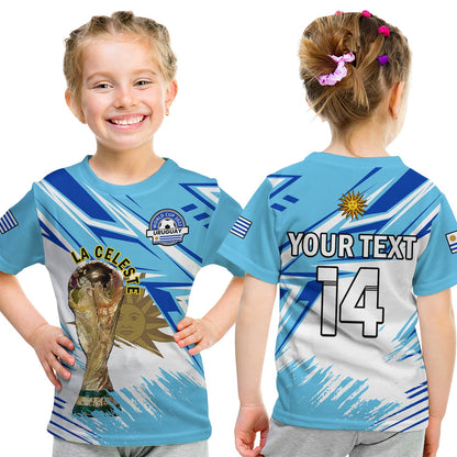 Custom Uruguay Football T-Shirt La Celeste WC 2022 Sporty Style Graphic Tee