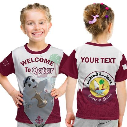 Custom Qatar T-Shirt Laeeb Mascot World Cup 2022 Welcome To Qatari Graphic Tee
