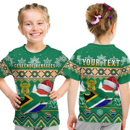 Custom South Africa Christmas T-Shirt King Protea Geseende Kersfees Graphic Tee