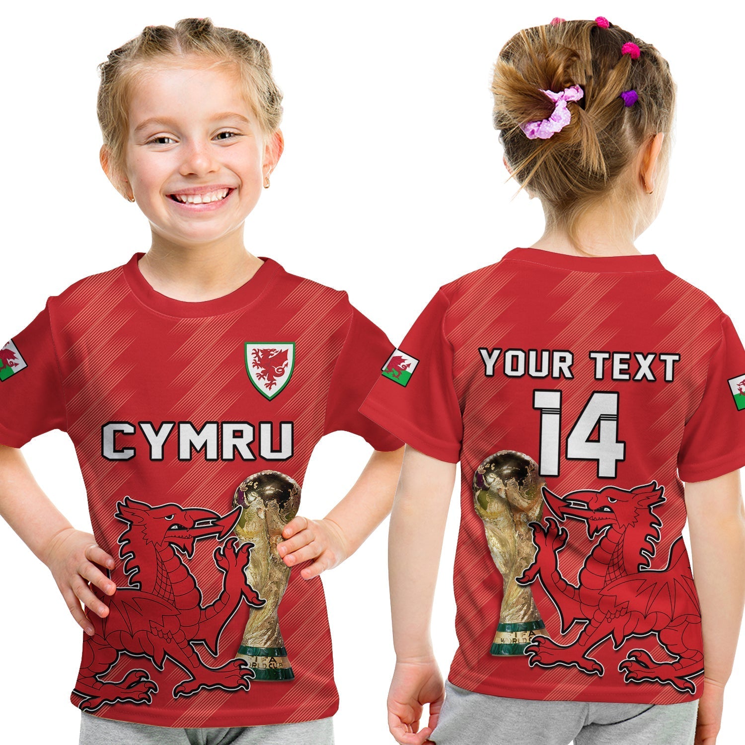 Custom Wales Football T-Shirt Cymru Champions World Cup 2022 Graphic Tee