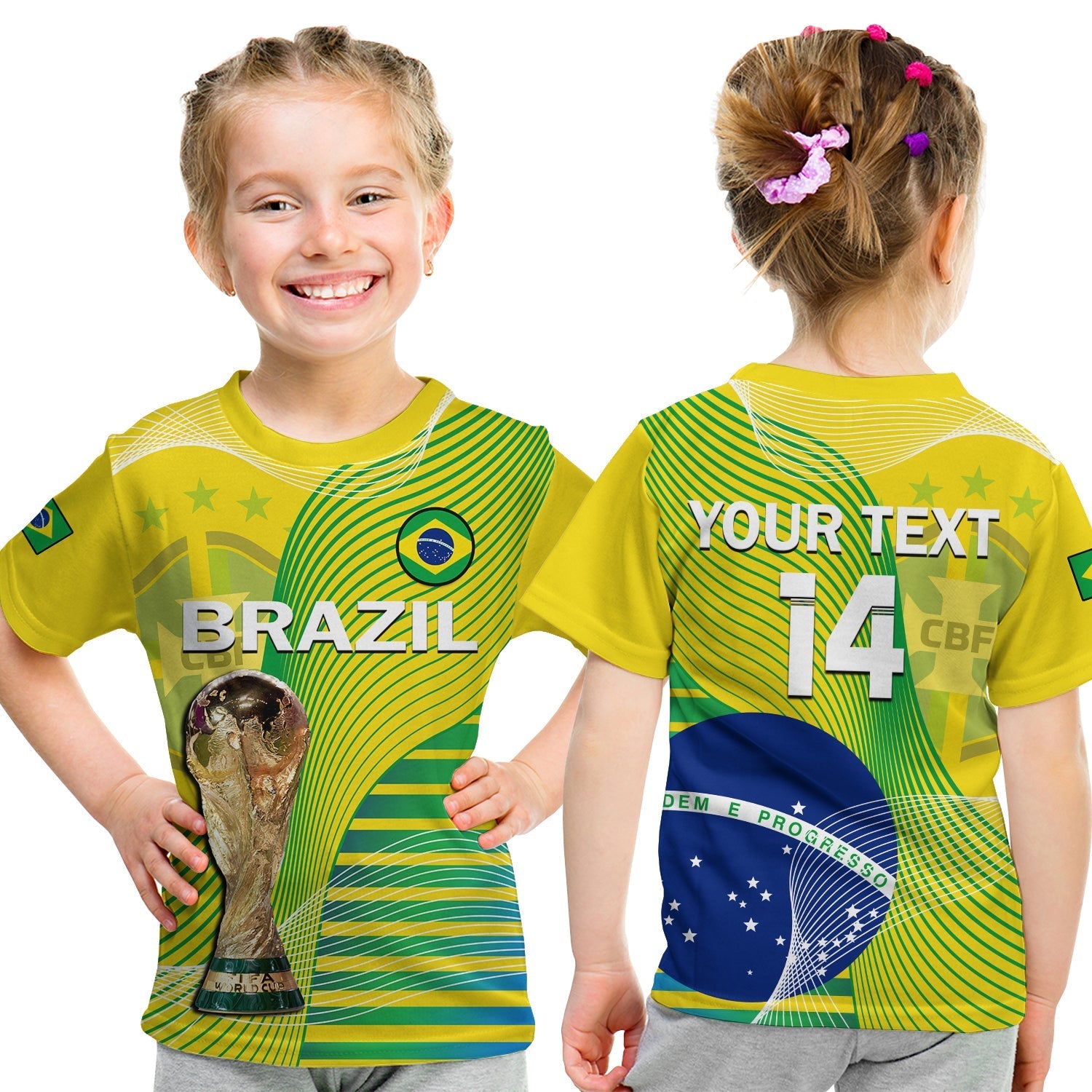 Custom Brazil Football T-Shirt Canarinha Champions WC 2022 Graphic Tee