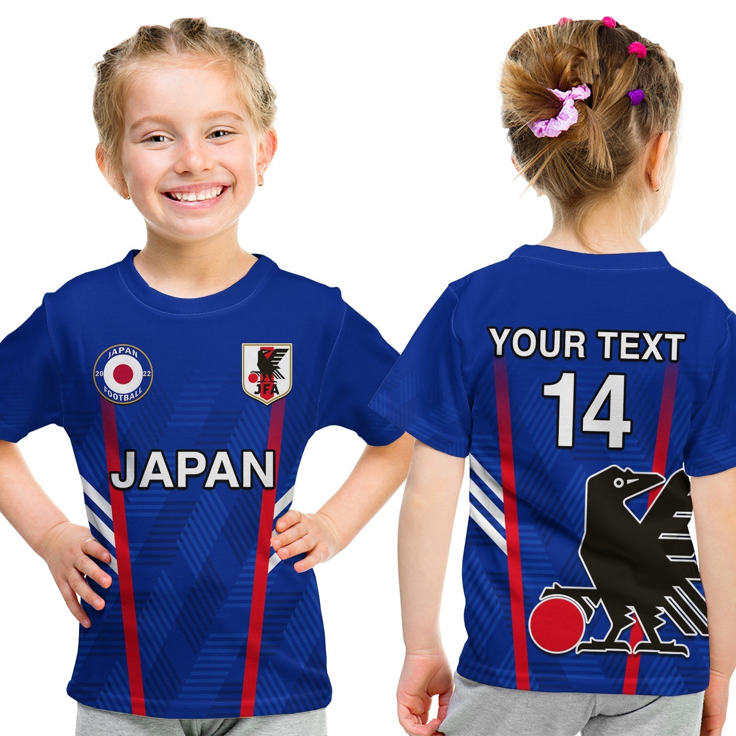 Custom Japan Football T-Shirt Samurai Blue World Cup 2022 Graphic Tee