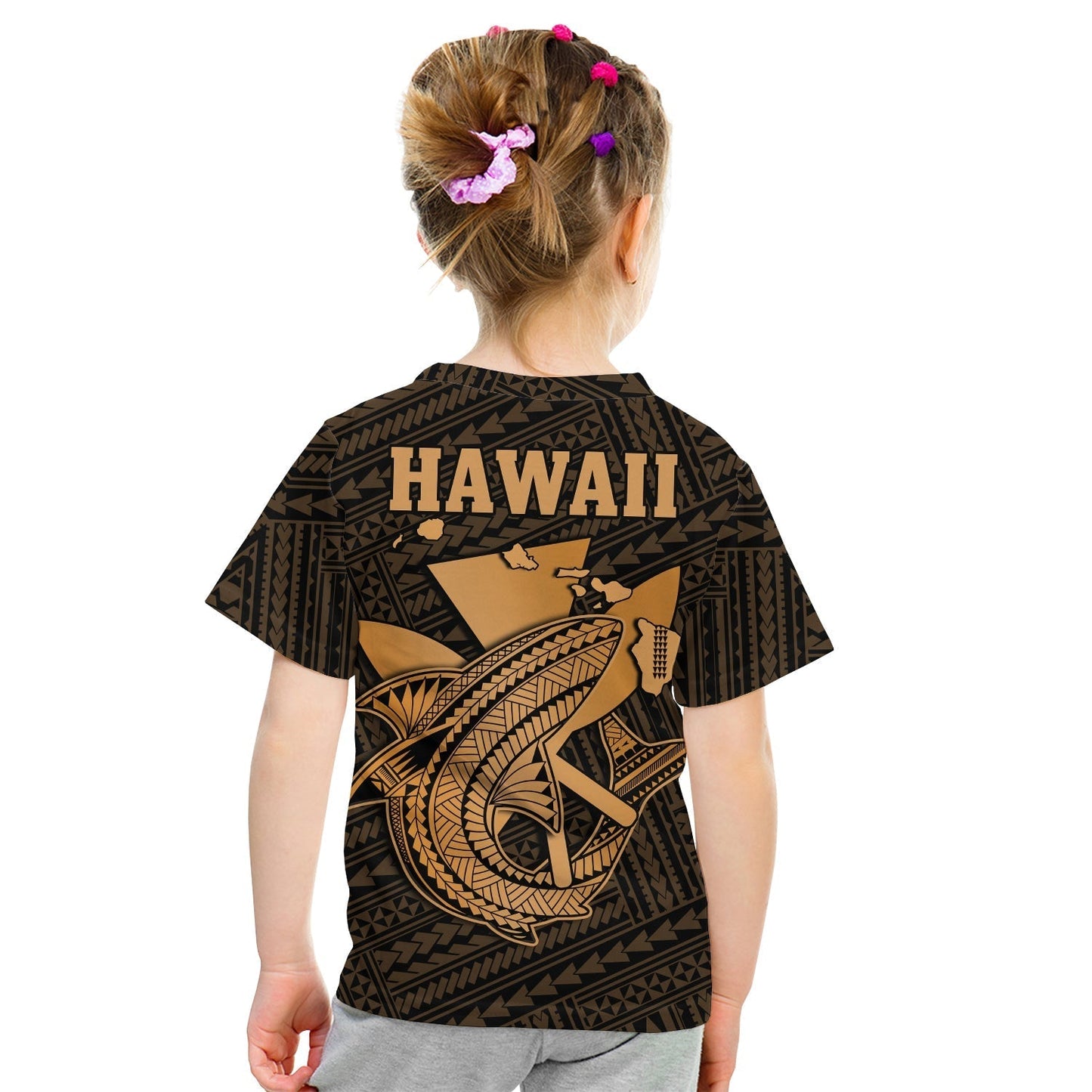 Custom Hawaii T-Shirt Kakau Kanaka Maoli Combine Polynesian Shark Ver.01 Graphic Tee