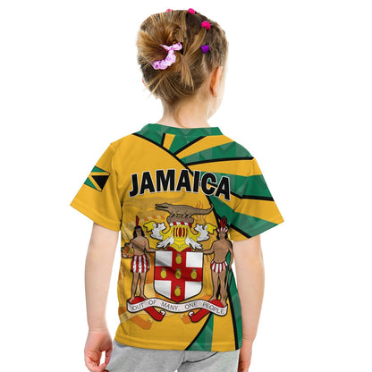 Jamaica Athletics T-Shirt Jamaican Flag Mix Lion Sporty Style Graphic Tee