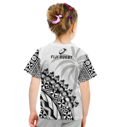 Fiji Rugby T-Shirt Fijian Cibi Dance Tapa Pattern White Graphic Tee