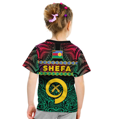 Shefa Province T-Shirt Vanuatu Pig Tusk Polynesian Flag Style Graphic Tee