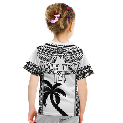 Custom Text And Number Fiji Rugby T-Shirt Pacific The Bati Black Fijian Tapa Graphic Tee