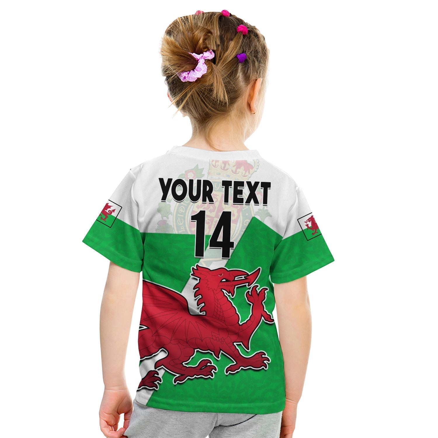 Custom Wales Football T-Shirt Come On Welsh Dragons With Celtic Knot Pattern Graphic Tee
