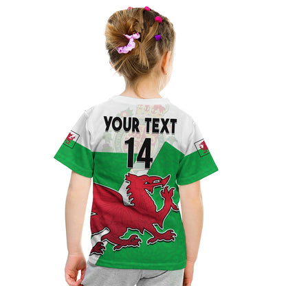 Custom Wales Football T-Shirt Come On Welsh Dragons With Celtic Knot Pattern Graphic Tee