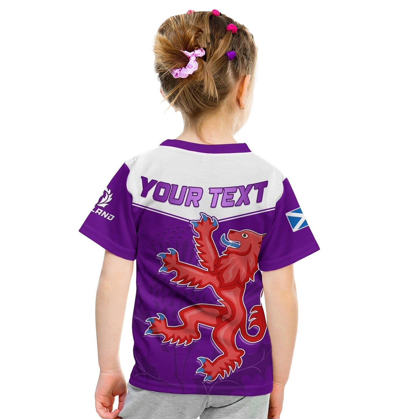Custom Scottish Rugby T-Shirt Map Of Scotland Thistle Purple Version Graphic Tee