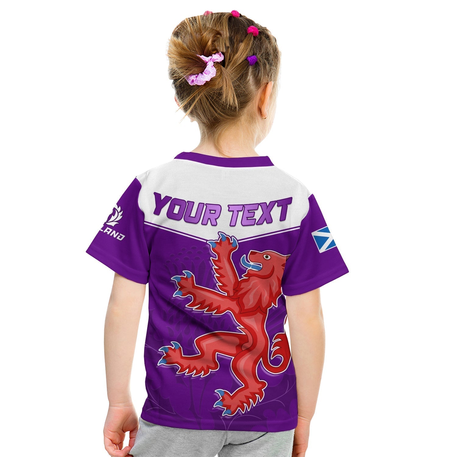 Custom Scottish Rugby T-Shirt Map Of Scotland Thistle Purple Version Graphic Tee
