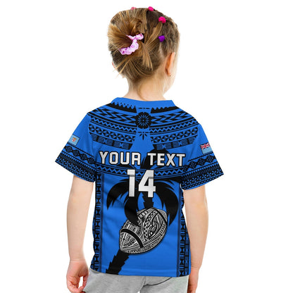 Custom Text And Number Fiji Rugby T-Shirt Fijian Drua Super Polynesian Special Tapa Pattern Graphic Tee