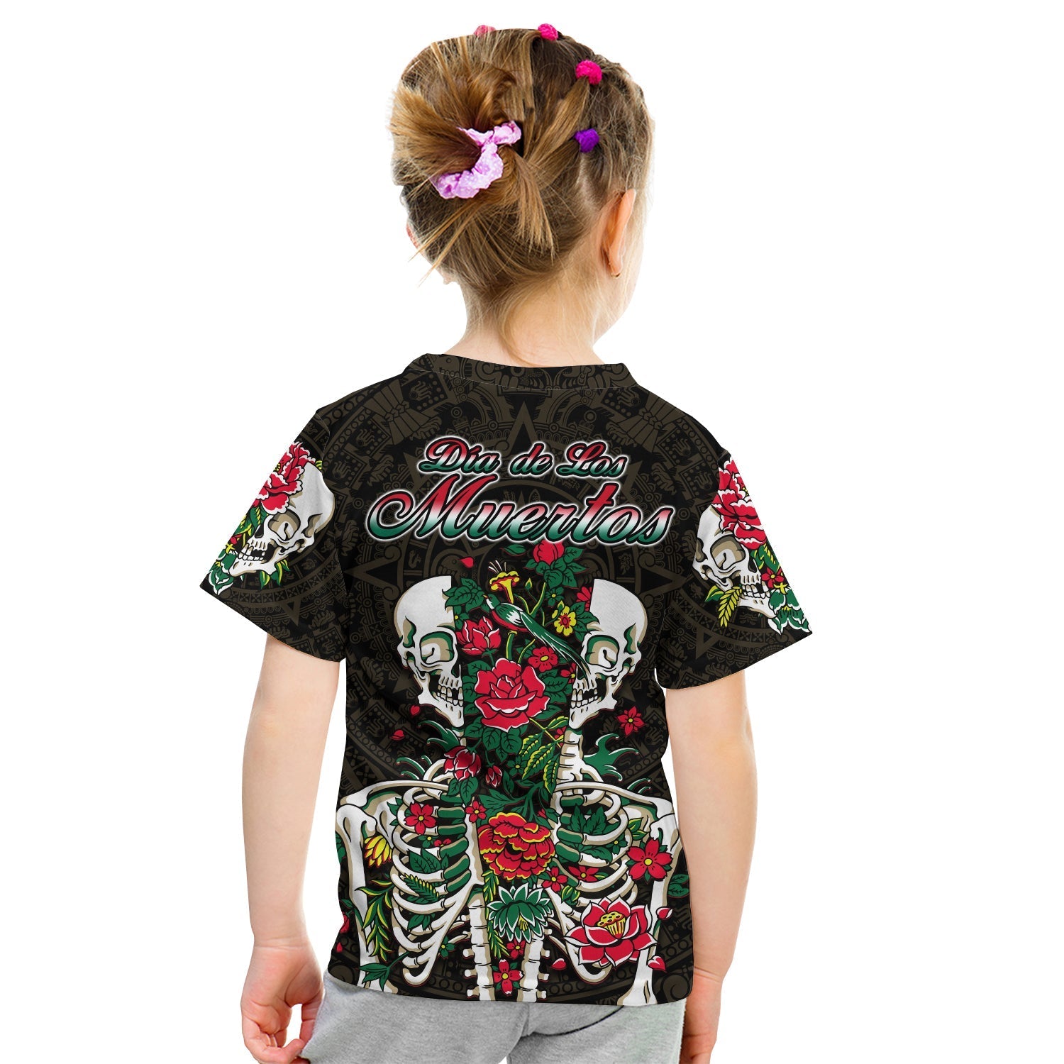 Mexico T-Shirt Floral Skull Dia De Los Muertos Graphic Tee