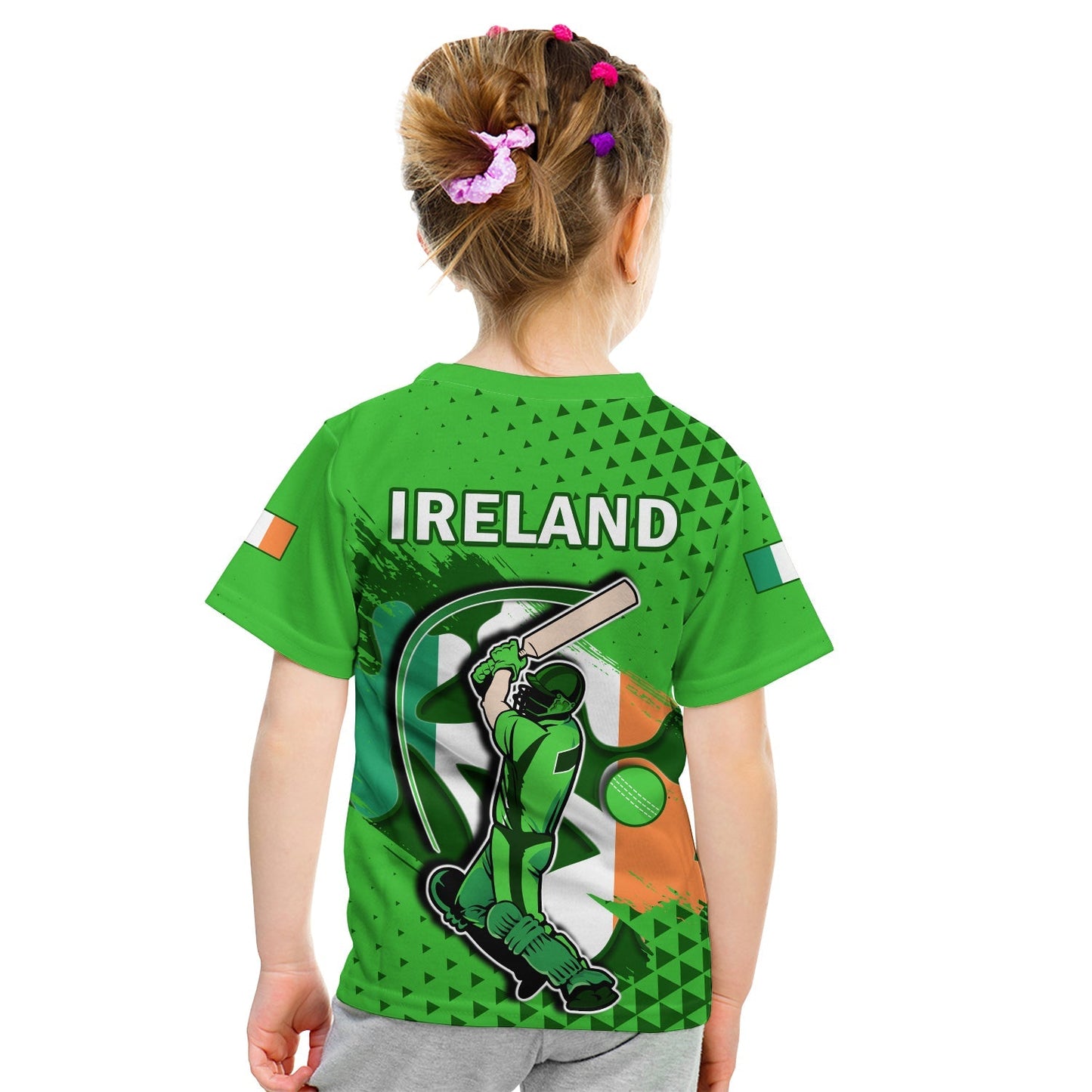 Ireland Cricket T-Shirt Irish Flag Shamrock Sporty Style Graphic Tee