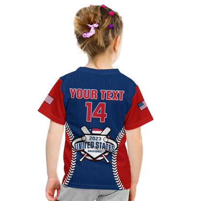 Custom United States T-Shirt USA Baseball Sporty Style Graphic Tee