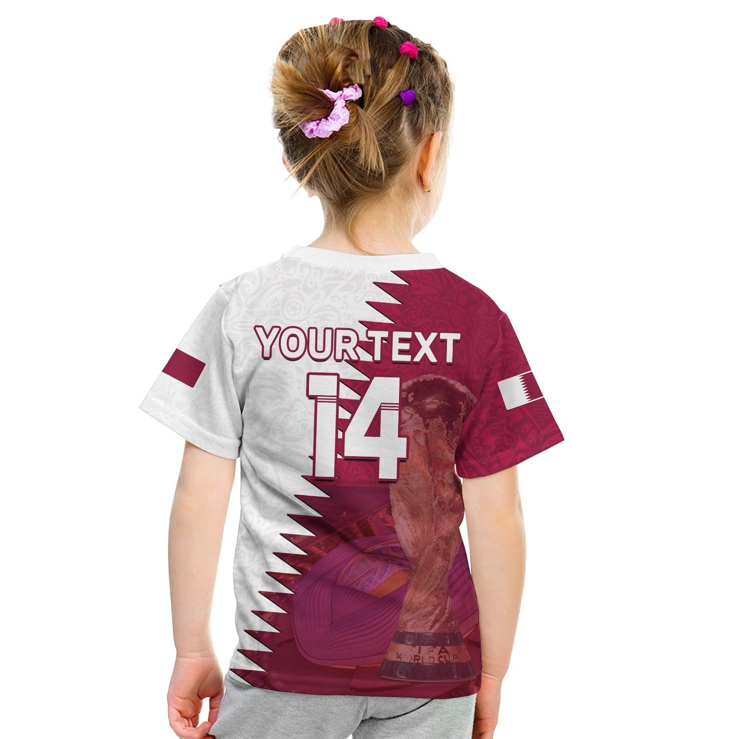 Custom Qatar Football T-Shirt Champions Qatari Al Janoub Stadium WC 2022 Graphic Tee