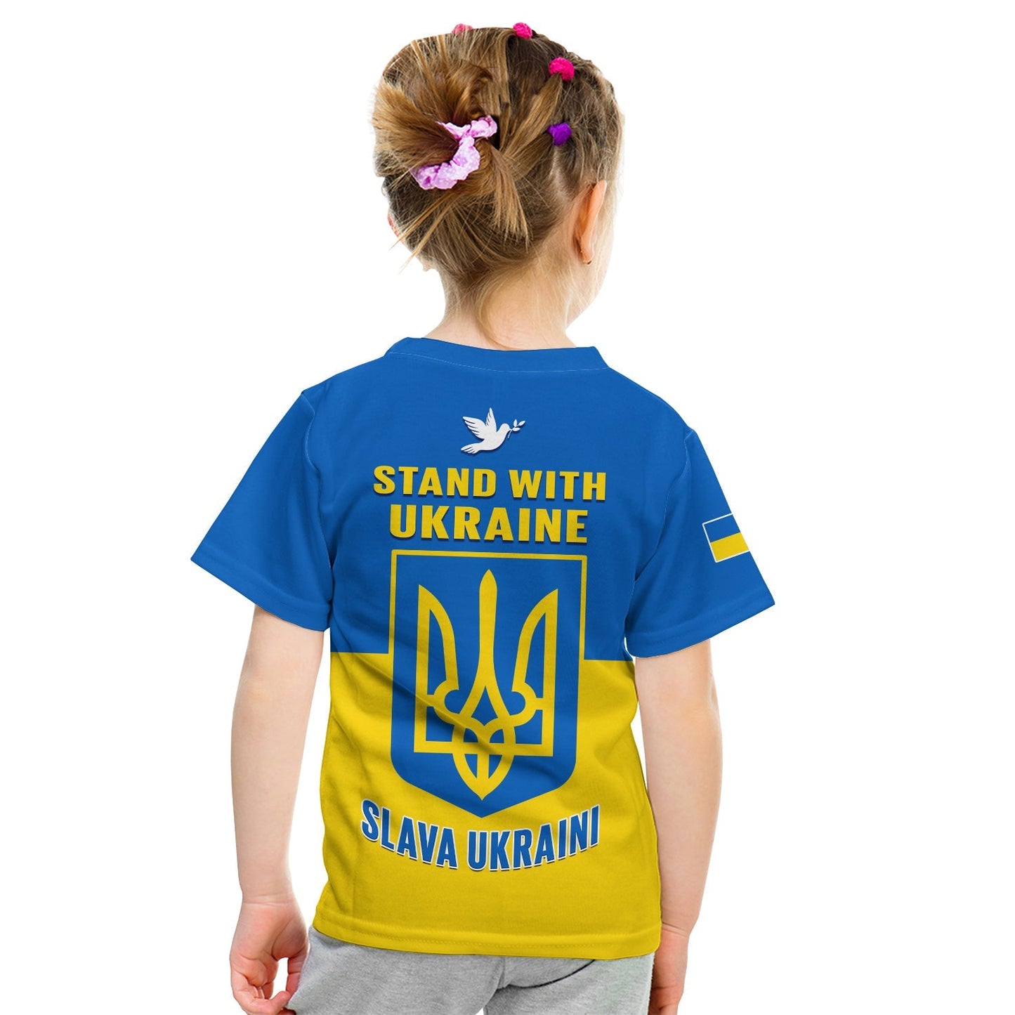 Ukraine T-Shirt Ukraine Gold Trident Slava Ukraini Blue Graphic Tee