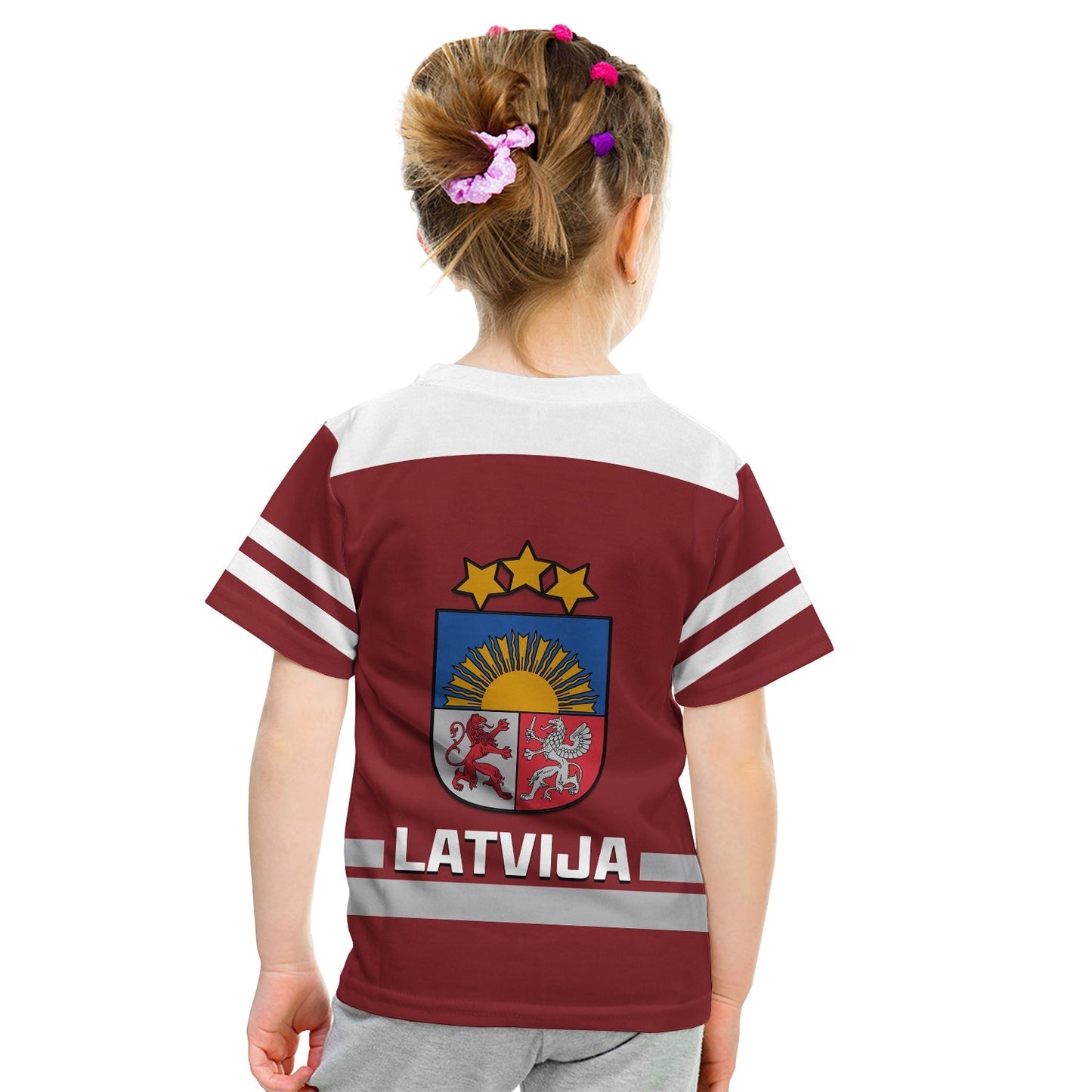 Latvia Hockey T-Shirt Red Sporty Style Graphic Tee