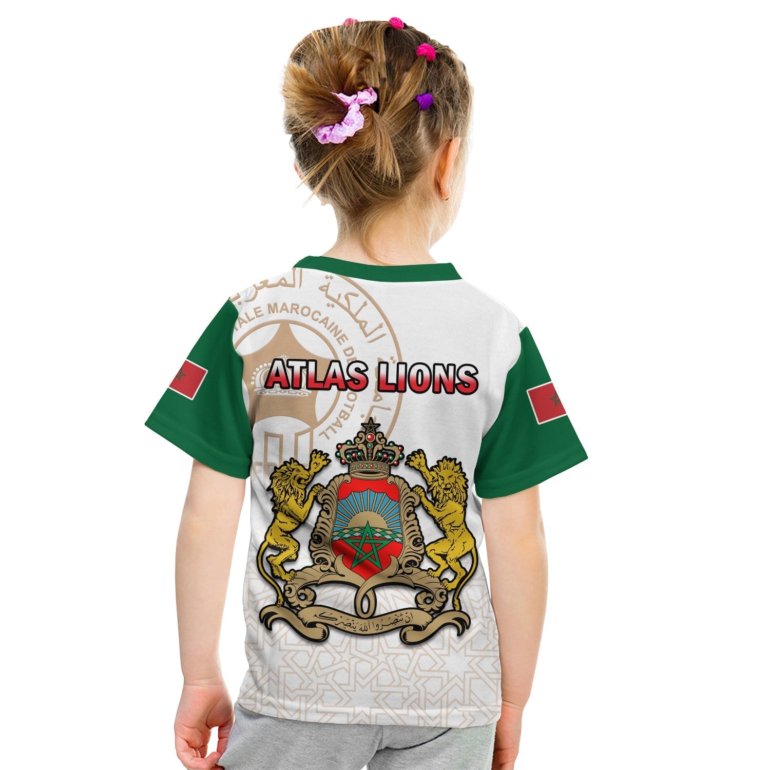 Morocco Football T-Shirt Atlas Lions White World Cup 2022 Graphic Tee