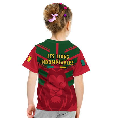 Cameroon Football T-Shirt Les Lions Indomptables Red World Cup 2022 Graphic Tee