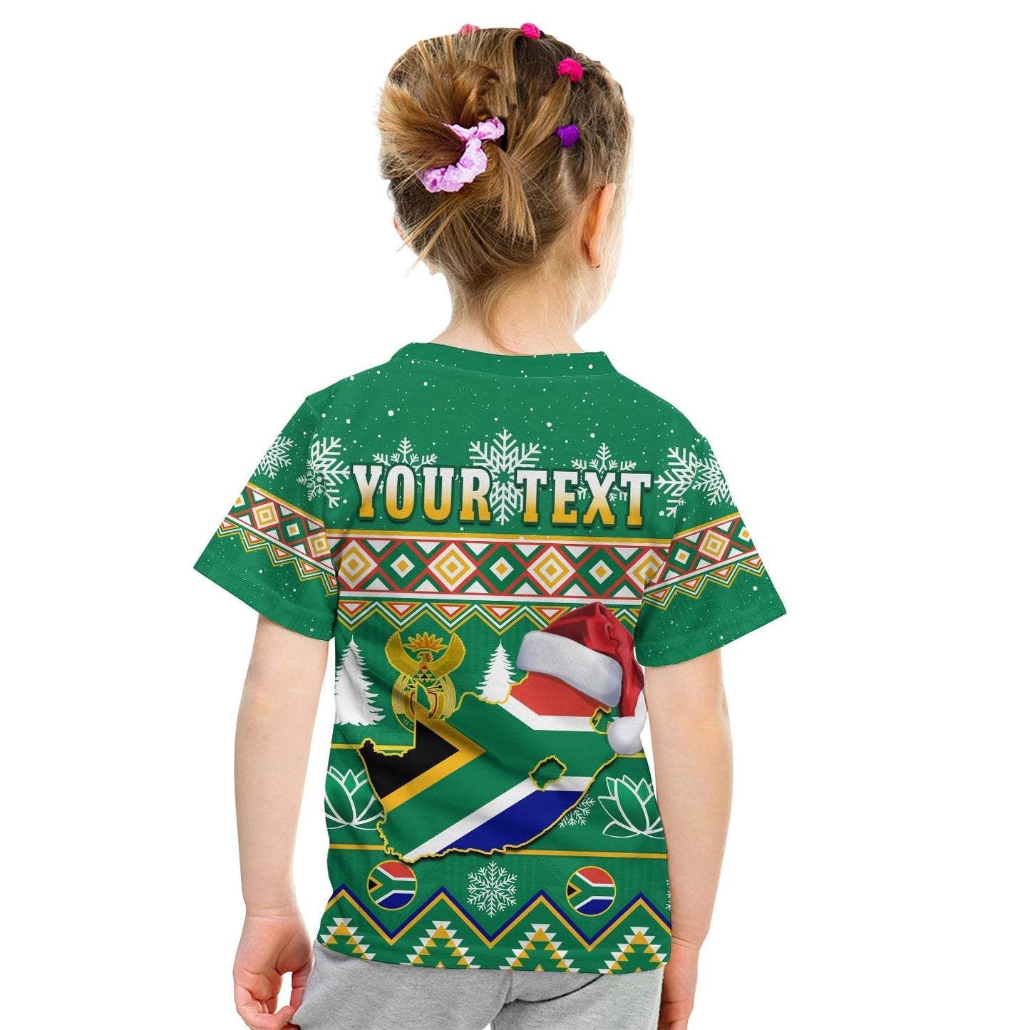 Custom South Africa Christmas T-Shirt King Protea Geseende Kersfees Graphic Tee