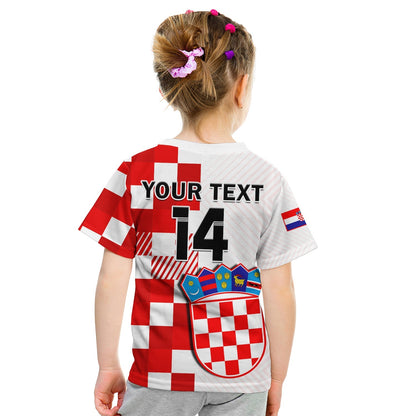 Custom Croatia Football T-Shirt Hrvatska Checkerboard Champions WC 2022 Graphic Tee