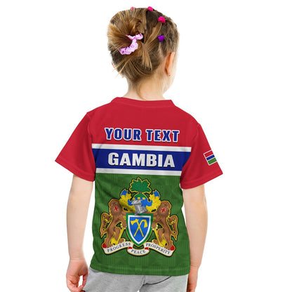 Custom Gambia T-Shirt Happy 58th Independence Anniversary Flag Style Graphic Tee