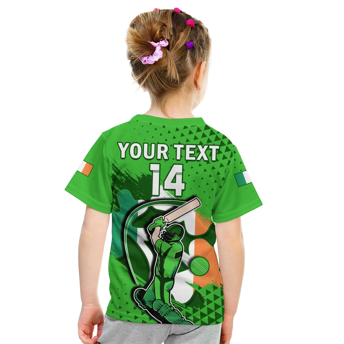 Custom Ireland Cricket T-Shirt Irish Flag Shamrock Sporty Style Graphic Tee