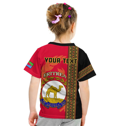 Custom Eritrea T-Shirt African Pattern Happy Independence Day Version Black Graphic Tee