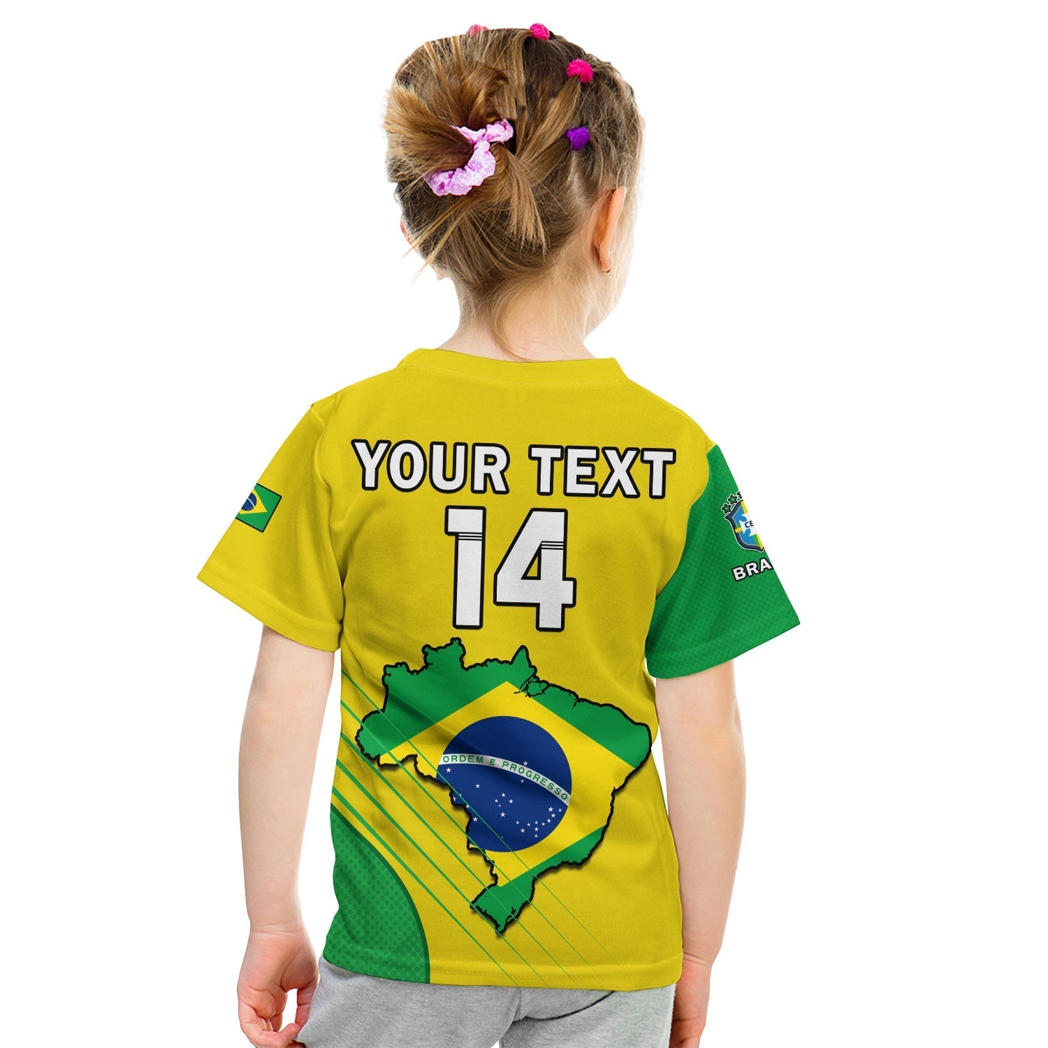 Custom Brazil Football T-Shirt Brasil Map Come On Canarinho Sporty Style Graphic Tee