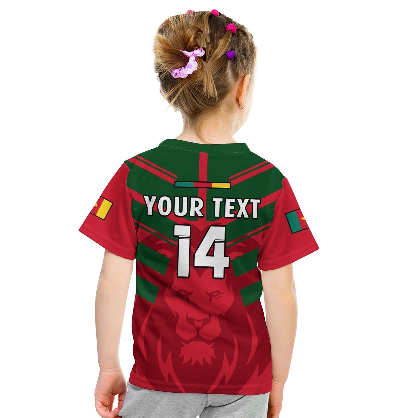 Custom Cameroon Football T-Shirt Les Lions Indomptables Red World Cup 2022 Graphic Tee