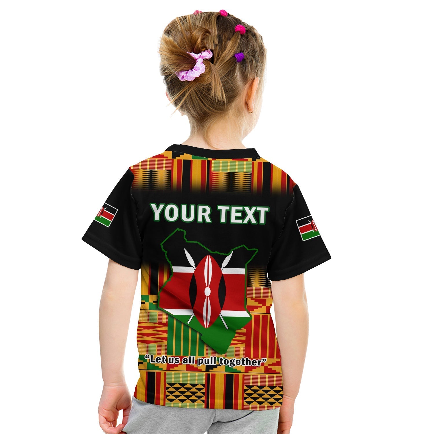 Custom Kenya T-Shirt Happy Jamhuri Day Kenyan Pattern Graphic Tee