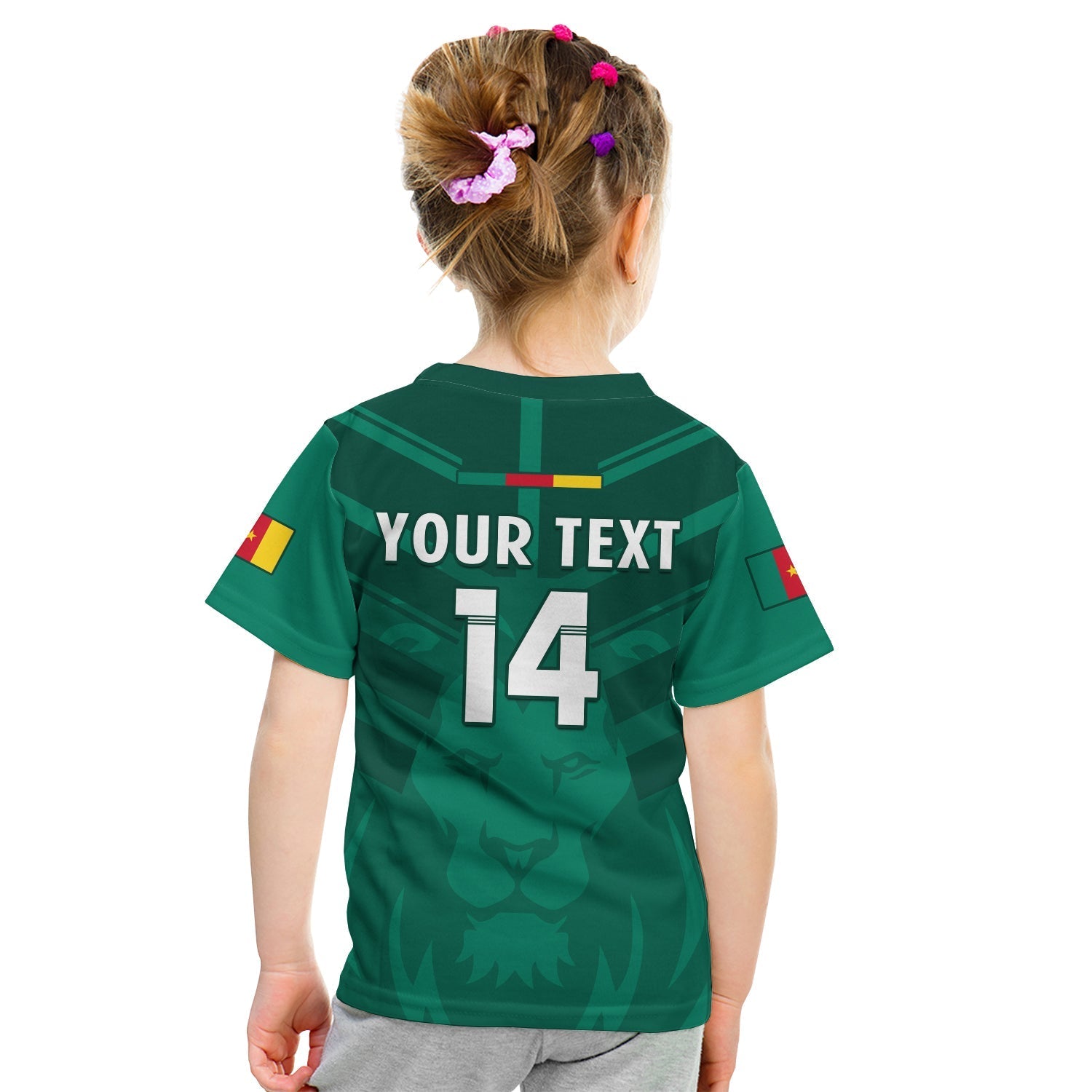Custom Cameroon Football T-Shirt Les Lions Indomptables Green World Cup 2022 Graphic Tee