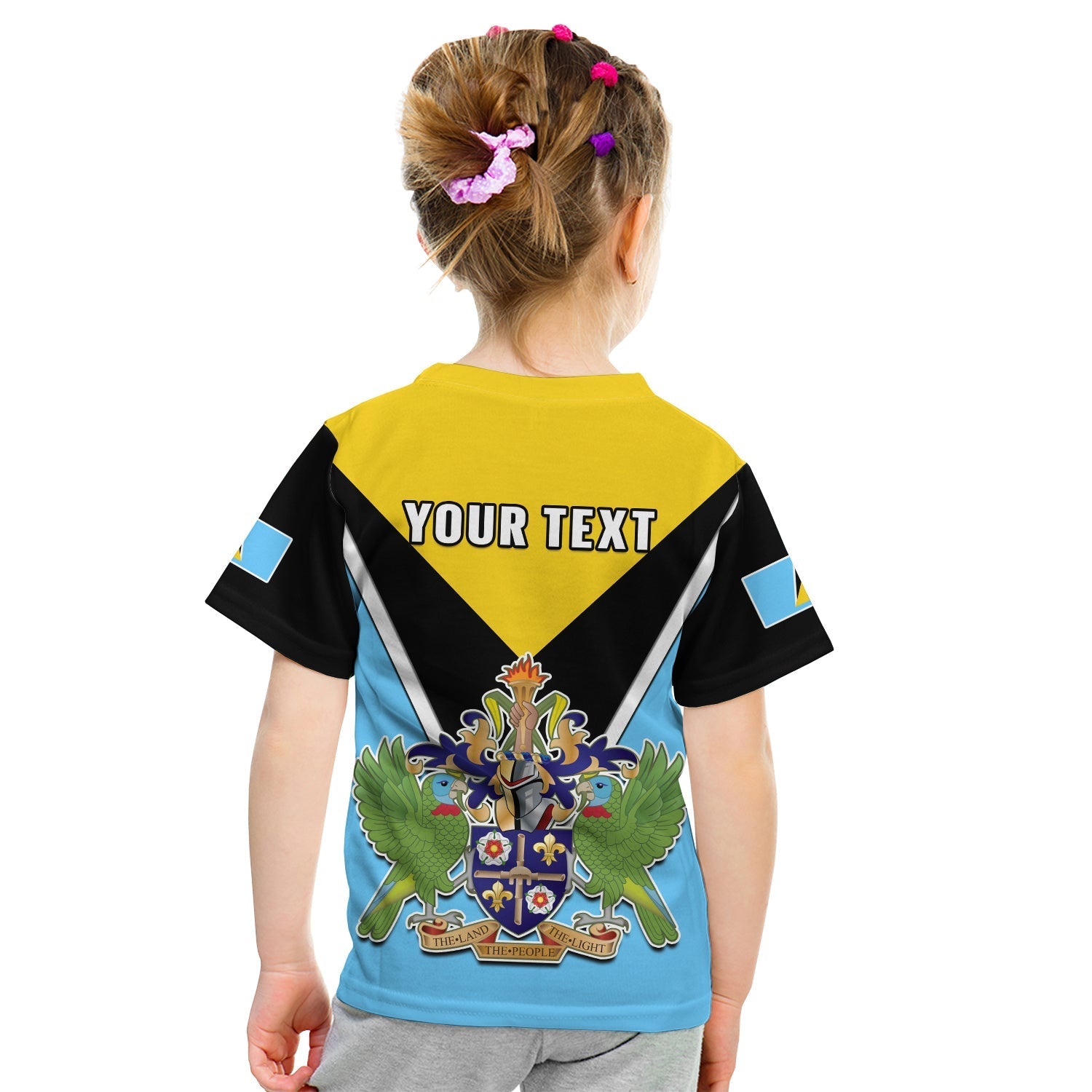 Custom Saint Lucia T-Shirt Happy 44 Years Of Independence Graphic Tee