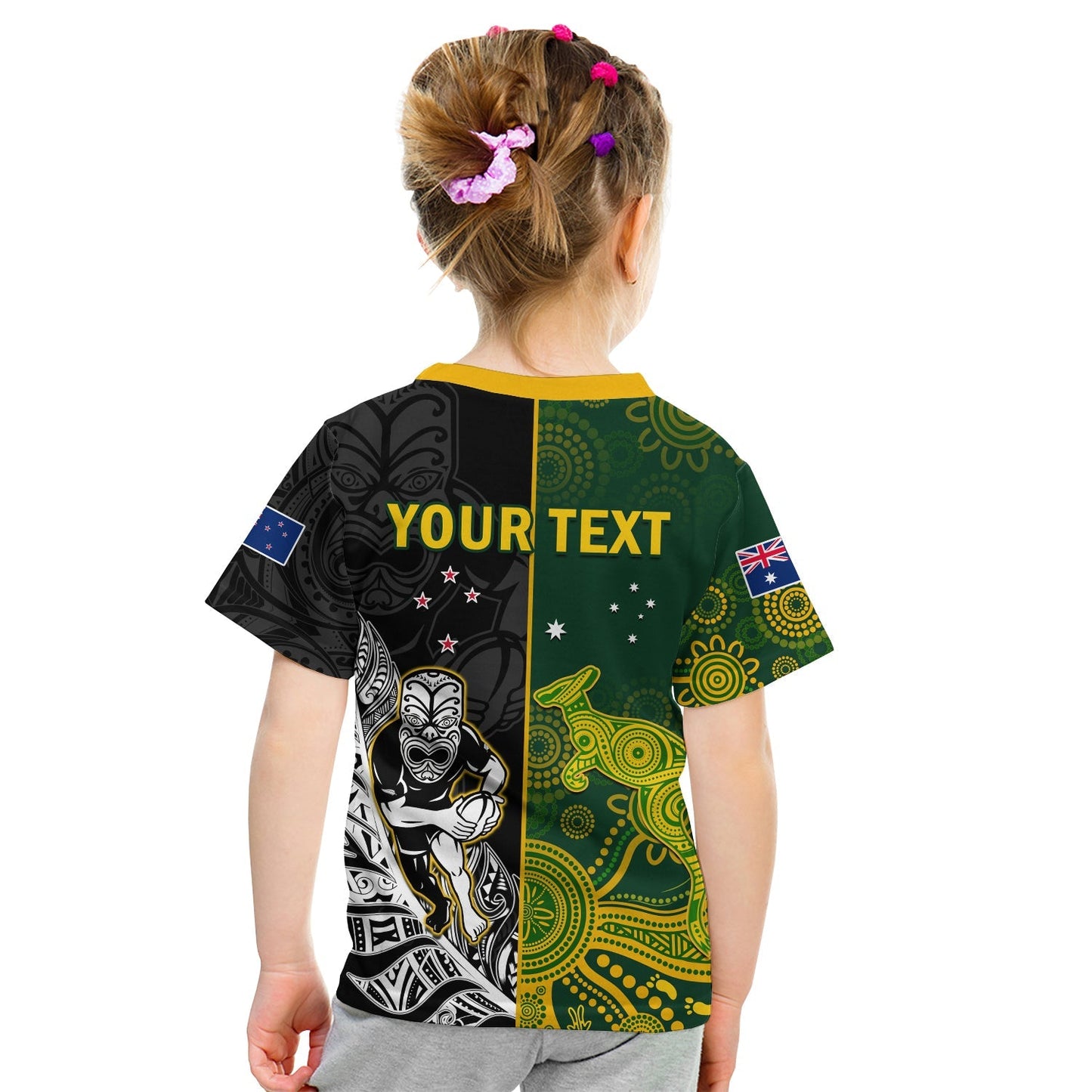 Custom Australia Rugby Mix Aotearoa Rugby T-Shirt Wallabies All Black Special Version Graphic Tee