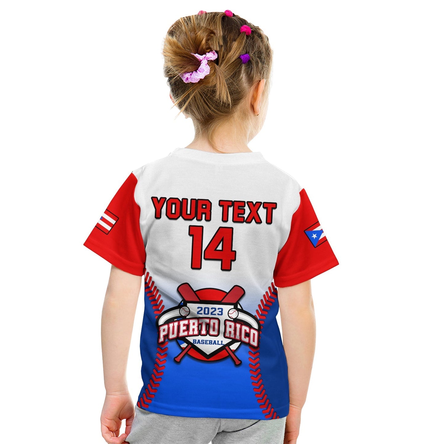 Custom Puerto Rico T-Shirt Baseball Sporty Version Graphic Tee